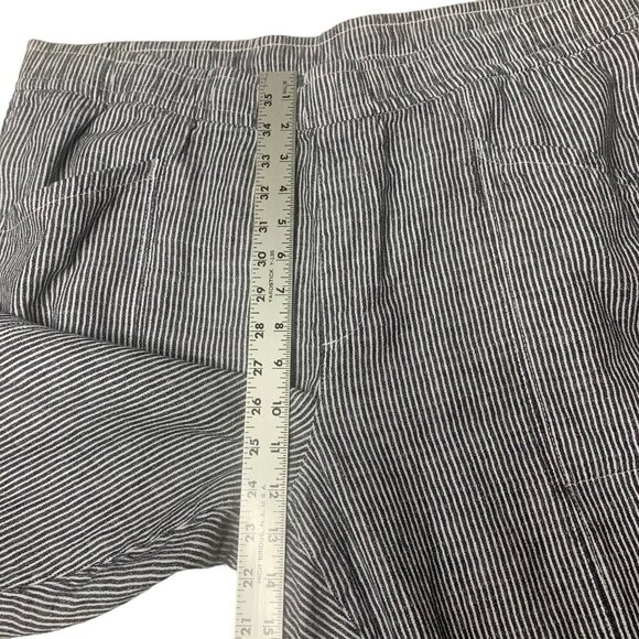 Old Navy High-Waisted Blue Striped Cropped Linen-Blend Tapered Pants Women’s XL - Picture 8 of 10